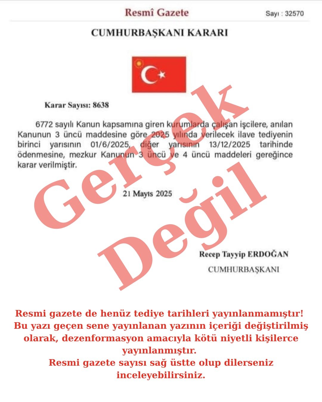 Henüz tediye tarihleri belli değil: Sahte belgelere dikkat!